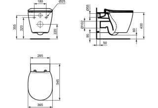 Унитаз подвесной Ideal Standard Connect AQUABLADE E047901+E772401 с тонким сиденьем SoftClose