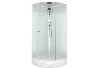 Душевая кабина Domani-Spa Simple 99 90x90 прозрачное стекло / белые стенки с крышей