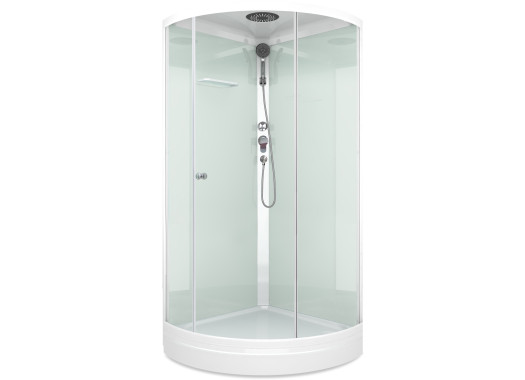 Душевая кабина Domani-Spa Simple 99 90x90 прозрачное стекло / белые стенки с крышей