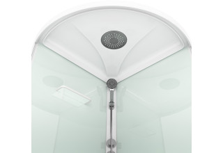 Душевая кабина Domani-Spa Simple 99 90x90 прозрачное стекло / белые стенки с крышей