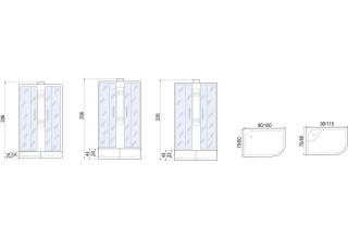 Душевая кабина River NARA Б/К 100/80/24 МТ R 100x80  без крыши, правая, стекла матовые, профиль матовый хром