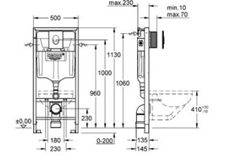 Инсталляция Grohe Rapid SL 38722 001 для подвесного унитаза