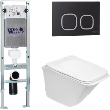 Комплект Welt-Wasser AMBERG 350 ST + ROTBACH 004 GL-WT + AMBERG RD-BL с черной клавишей