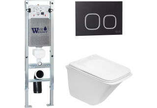 Комплект Welt-Wasser AMBERG 350 ST + ROTBACH 004 GL-WT + AMBERG RD-BL с черной клавишей