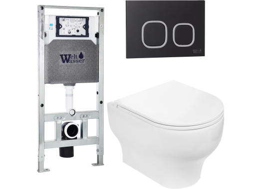 Комплект Welt-Wasser AMBERG 506 ST + ERLENBACH 004 GL-WT + AMBERG RD-BL с черной клавишей