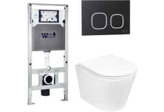 Комплект Welt-Wasser AMBERG 506 ST + SALZBACH 004 GL-WT + AMBERG RD-BL с черной клавишей
