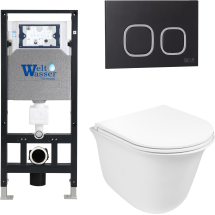 Комплект Welt-Wasser AMBERG 506 + TELBACH 004 GL-WT + AMBERG RD-BL с черной клавишей