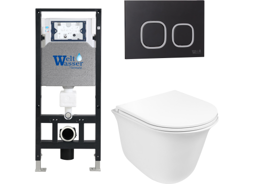 Комплект Welt-Wasser AMBERG 506 + TELBACH 004 GL-WT + AMBERG RD-BL с черной клавишей