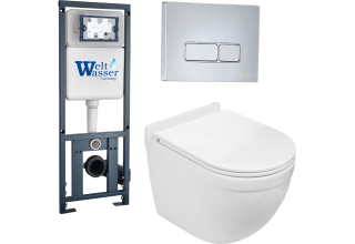 Комплект Welt-Wasser MARBERG 410 + HEIMBACH 004 GL-WT + MAR 410 SE с клавишей хром