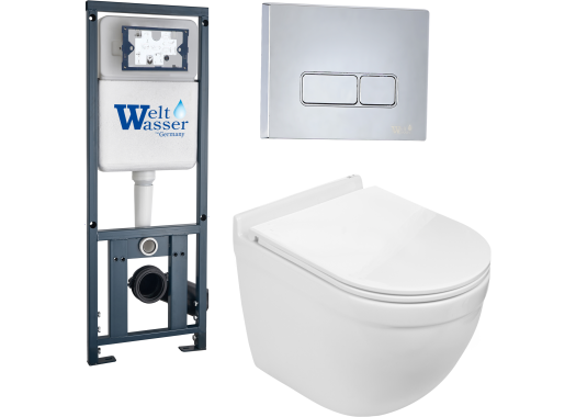 Комплект Welt-Wasser MARBERG 410 + HEIMBACH 004 GL-WT + MAR 410 SE с клавишей хром