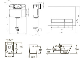 Комплект инсталляции и унитаза 4 в 1 Lavinia Boho Relfix Biore 77060230(cостоит из 33040040, 38020010, 3805001C)