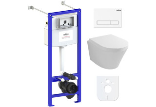 Комплект инсталляции и унитаза 6 в 1 Lavinia Boho Relfix Biore Compacto Rimless 77050169 (состоит из 330402CR, 38010020, 3805001W)