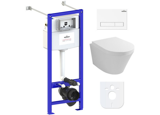 Комплект инсталляции и унитаза 6 в 1 Lavinia Boho Relfix Biore Compacto Rimless 77050169 (состоит из 330402CR, 38010020, 3805001W)