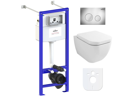 Комплект инсталляции и унитаза 6 в 1 Lavinia Boho Relfix One Compacto 77050150(состоит из 3302003C, 38010020, 3805002C)