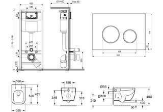Комплект инсталляции и унитаза 6 в 1 Lavinia Boho Relfix One Compacto 77050150(состоит из 3302003C, 38010020, 3805002C)