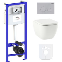 Комплект инсталляции и унитаза 6 в 1 Lavinia Boho Relfix One Rimless 77040079 (состоит из 3302103R, 33290200, 38010010, 380502MC)