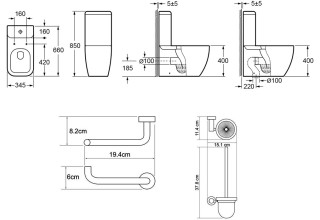 Напольный унитаз Lavinia Boho One 3302001P + ершик для унитаза Wasserkraft K-9427 + держатель для туалетной бумаги Wasserkraft K-9496