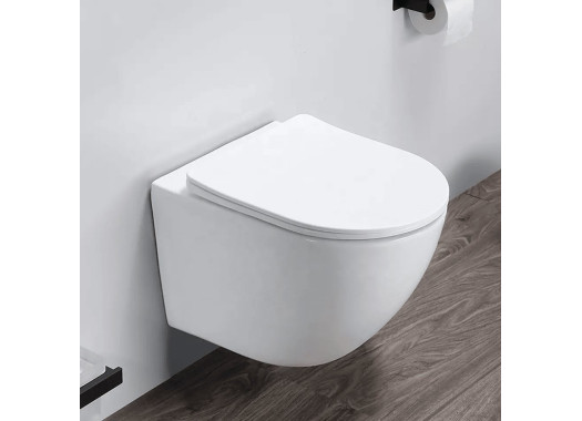 Подвесной унитаз CeruttiSpa Sella Aria 36x49,5 безободковый SoftClose Подвесной унитаз CeruttiSpa Sella Aria 36x49,5 безободковый SoftClose