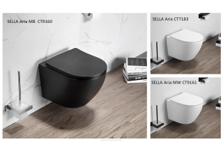 Подвесной унитаз CeruttiSpa Sella Aria 36x49,5 безободковый SoftClose