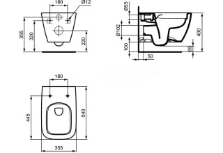 Подвесной унитаз Ideal Standard I.Life B T461401 с технологией RimLS+ (безободковый) белый