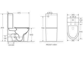 Унитаз-компакт Welt-Wasser SALZBACH 001 XL GL-WT 36x67,5 сиденье Duroplast, микролифт, белый глянец