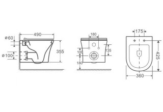 Унитаз подвесной CeruttiSpa ADIGE Aria MW CT9245 36x49 сиденье Duroplast, микролифт, белый матовый