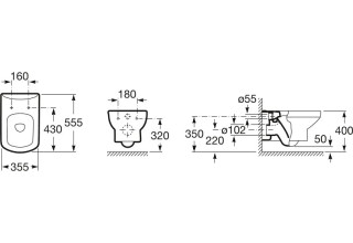 Унитаз подвесной Roca Dama Senso 7346517000 + ZRU9000041 белый