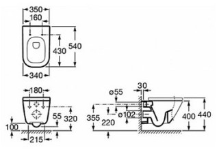 Унитаз подвесной Roca The Gap 346477000 + 801472001 с пневмокрышкой