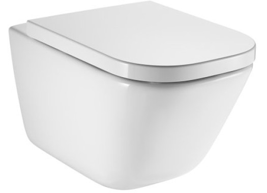 Унитаз подвесной Roca The Gap Clean Rimless A34647L000 с сиденьем Duroplast 801470004 Унитаз подвесной Roca The Gap Clean Rimless A34647L000 с сиденьем Duroplast 801470004