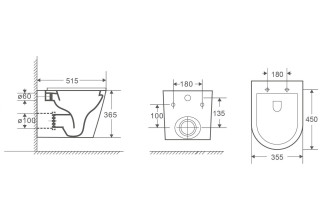 Унитаз подвесной Welt-Wasser SALZBACH 043 GL-WT безободковый белый глянец SoftClose