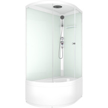 Душевая кабина Domani-Spa Simple 128 high V1.2 120x80 120x80 прозрачное стекло / белые стенки с крышей (правая)