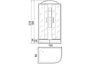 Душевая кабина River Nara 100/80/24 МТ L 100x80