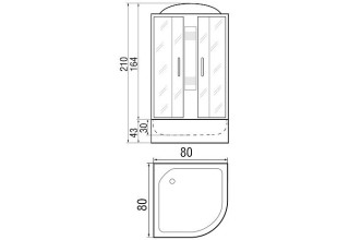 Душевая кабина River Nara 80/43 МТ 80x80