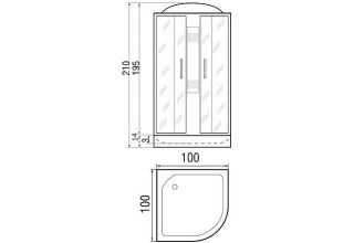 Душевая кабина River Nara Light 100/15 100х100