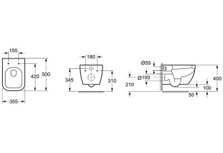 Комплект 2 в 1 Lavinia Boho One Rimless 21010004 (чаша + пневмокрышка + шумоизоляция)