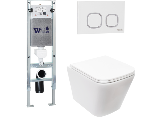 Комплект Welt-Wasser AMBERG 350 ST + GELBACH 004 MT-WT + AMBERG RD-WT с белой клавишей