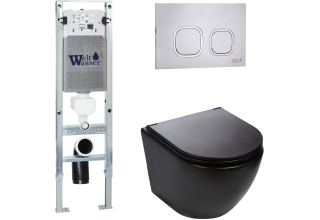 Комплект Welt-Wasser AMBERG 350 ST + MERZBACH 004 MT-BL + AMBERG RD-MT CR с клавишей хром матовый