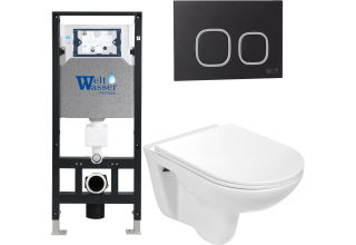 Комплект Welt-Wasser AMBERG 506 + BAARBACH 004 GL-WT + AMBERG RD-BL с черной клавишей