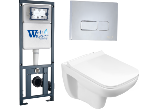 Комплект Welt-Wasser MARBERG 410 + KEHLBACH 004 GL-WT + MAR 410 SE с клавишей хром
