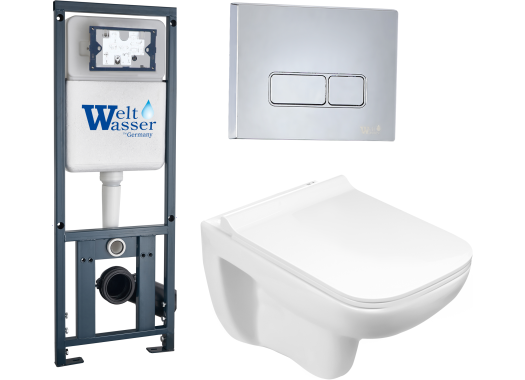 Комплект Welt-Wasser MARBERG 410 + KEHLBACH 004 GL-WT + MAR 410 SE с клавишей хром