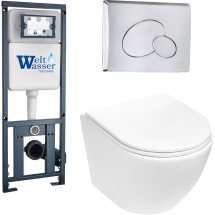 Комплект Welt-Wasser MARBERG 410 + MERZBACH 004 MT-WT + MAR 410 RD с клавишей матовый хром
