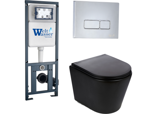 Комплект Welt-Wasser MARBERG 410 + SALZBACH 004 MT-BL + MAR 410 SE с клавишей хром