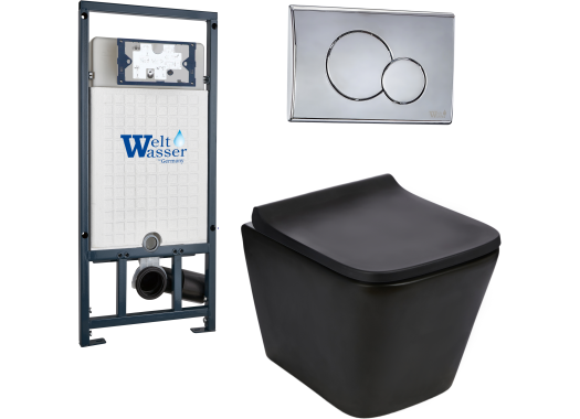 Комплект Welt-Wasser MARBERG 507 + GELBACH 004 MT-BL + MAR 507 RD с клавишей хром
