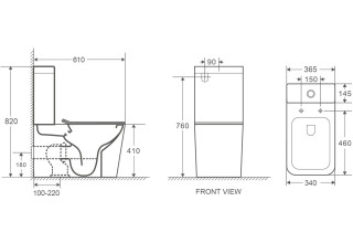 Унитаз-компакт Welt-Wasser WW SK GELBACH 001 ST MT-BL 34x61 сиденье Duroplast, микролифт, черный матовый