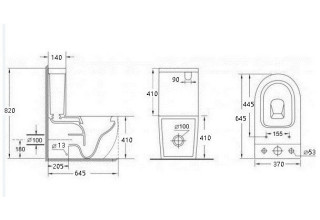 Унитаз напольный Esbano Alagon-C 64,5x37 сиденье Duroplast с микролифтом, черный матовый
