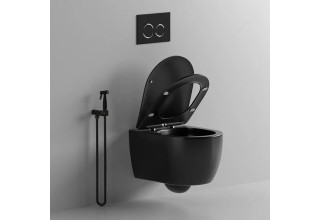 Унитаз подвесной CeruttiSpa OGLIO Aria MB CT9239 48,5x36,5 сиденье Duroplast, микролифт, черный матовый