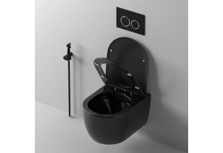 Унитаз подвесной CeruttiSpa OGLIO Aria MB CT9239 48,5x36,5 сиденье Duroplast, микролифт, черный матовый