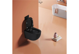 Унитаз подвесной CeruttiSpa OGLIO Aria MB CT9239 48,5x36,5 сиденье Duroplast, микролифт, черный матовый