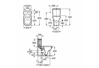 Чаша унитаза напольного Roca Debba 34299700Y