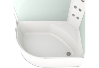 Душевая кабина Domani-Spa Delight 128 High 120x80 сатин матированное стекло / белые стенки с гидромассажем и электрикой (правая)